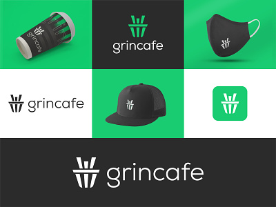 grincafe logo branding | café | branding