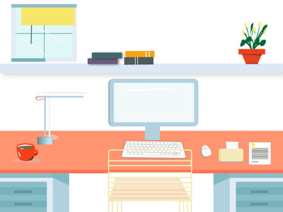 HOUSE DESK art art wall artist artwork coloful colors colors palette design desk desktop homeoffice illustration illustrator office design room tea wallpaper window