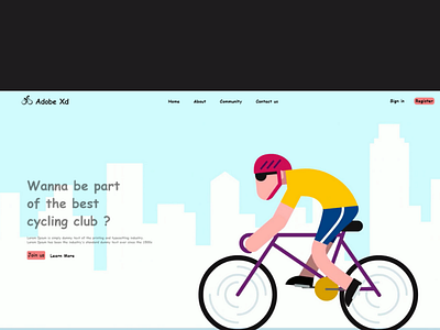 Cycling Club adobe xd design ui ux