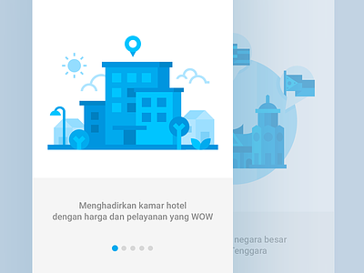 Onboarding preview android blue flat design illustration minimalist onboarding welcome screen
