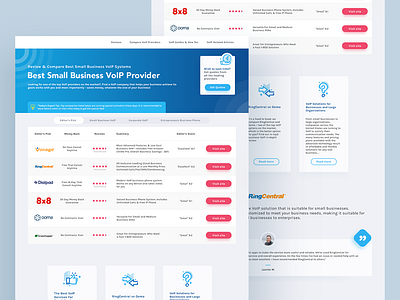Homepage concept for Top5BusinessVoip
