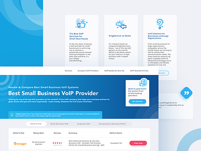 Homepage of Voip provider blue design clean design homepage icon illustration icon landing page user interface web design