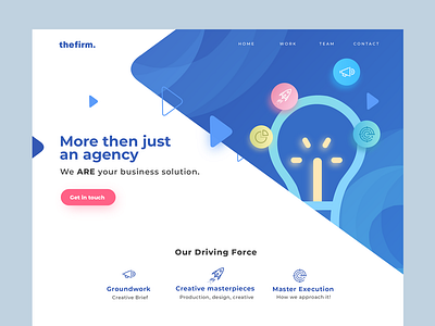 Design Agency Homepage Exploration blue color clean ui clean website clean website design cleandesign homepage icon landingpage user interface user interface design web design