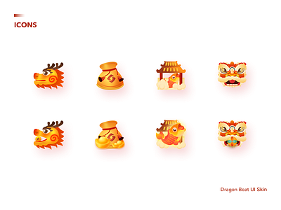 Icons-Dragon Boat Festival UI Skin | tab carp custom dragon boat dragon boat festival icon illustration koi fish lion dance purse tab ui wallet