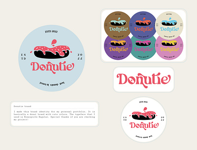 Donutie (Donut) Brand Identity Design adobe brand identity branding donut doughnut graphic design identity illustrator logo logo design typography