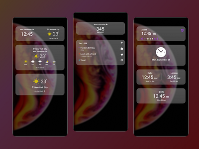 Widgets One app design figma icon ui ux