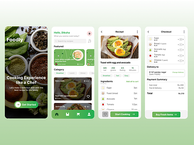 Foodly App app design figma ui ux