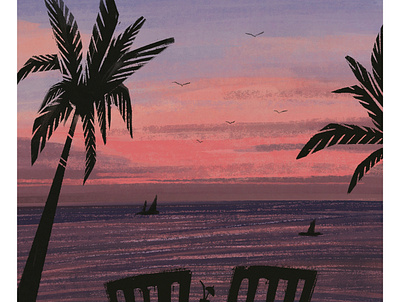 goan sunset design illustration