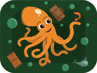 octopus adobe after effects adobe illustrator adobe photoshop animal barrel citation cute design dribbble fish garbage graphic design green happiness illustration modern ocean octopus orange the best