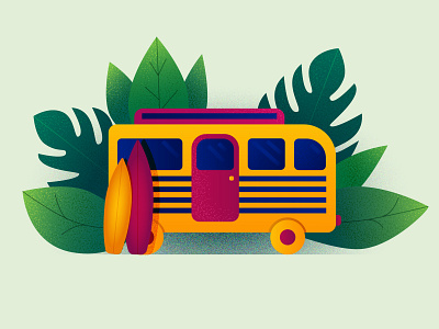 Retro motorhome design illustration vector