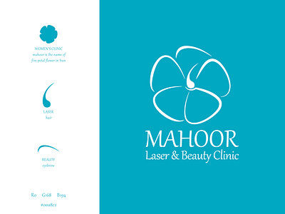 MAHOOR Laser and Beauty Clinic beauty beauty clinic brand design branding design eyebrow flower graphic design hair logo logo design