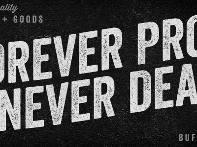 Forever Proud, Never Dead apparel billboard buffalo buffalo ny clothing design slogan type typography