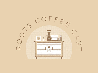 Roots Coffee Cart Illustration branding buffalo ny cafe cart coffee food foodtruck illustration restaurant stronghold studio