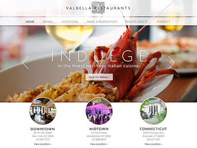 Valbella Website Re-Design design food modern new york city nyc redesign restaurant web website