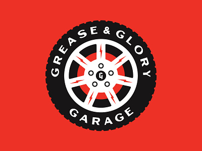 Grease & Glory automotive branding buffalo ny cars garage logo stronghold studio tire wheel