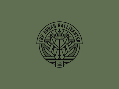 The Urban Gallivanter branding buffalo ny city illustration logo monoline stronghold studio travel wolf