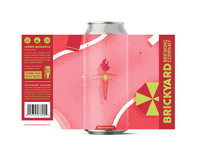 Brickyard Brewing: Cherry Margarita beer brewery buffalo ny can illustration label packaging stronghold studio