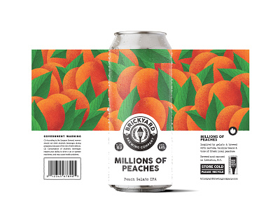 Brickyard Brewing: Millions of Peaches beer brewery buffalo ny can illustration label packaging stronghold studio