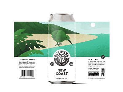 Brickyard Brewing: New Coast beer brewery buffalo ny can illustration label packaging stronghold studio