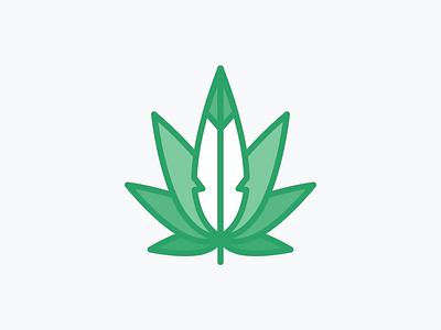 New Logo Project branding design feather identity leaves logo marijuana native plant