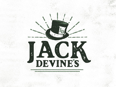 Jack Devine's Logo bar branding design identity irish jack logo restaurant tavern top hat