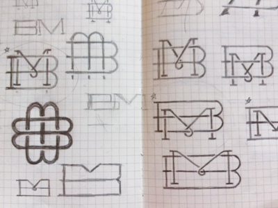 "Buffalo Made" Monogram Sketches apparel buffalo clothing design fashion logo monogram type typography