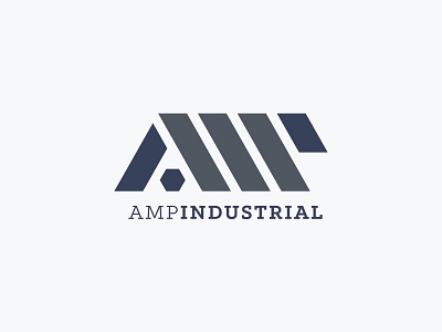 AMP Industrial bolt branding identity industrial logo type