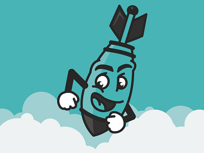 Skybomb Vapors bomb branding cartoon character clouds illustration label mascot packaging vape vapors