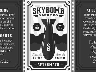 Skybomb Label II bomb bottle clouds label packaging vape vapor