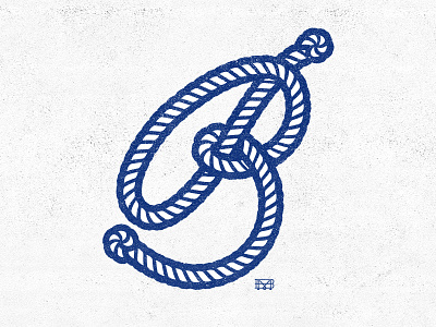 Rope B b custom type illustration lettering nautical rope script type typography