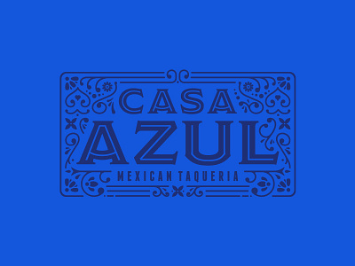 Final: Casa Azul branding floral flourishes identity illustration logo mexican restaurant talavera