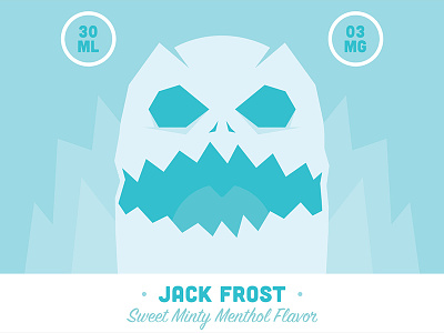 Jack Frost branding cartoon character e liquid frost ice illustration jack frost label monster snow