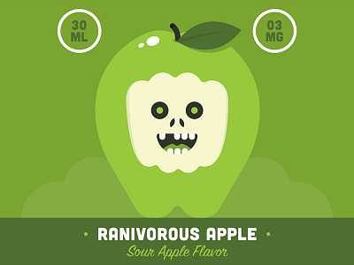 Ranivorous Apple apple branding cartoon character e liquid fruit illustration label sour