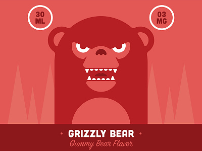 Grizzly Bear animal bear branding cartoon character e liquid gummy bear illustration label