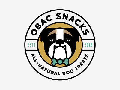 Obac Snacks animal branding buffalo ny bulldog dog dog treats english bulldog illustration logo packaging pet