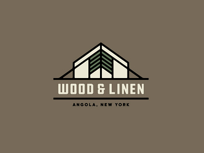 Wood & Linen Logo Concept 1 buffalo ny camp camping geometric glamping outdoors tree wny woods