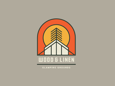 Wood & Linen Logo Concept 3 buffalo ny camp camping geometric glamping outdoors tree wny woods