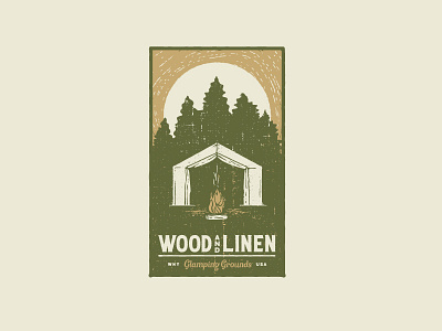 Wood & Linen Logo - Final buffalo ny camp camping geometric glamping outdoors tree wny woods