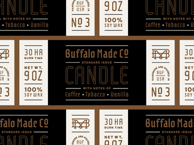 New BMCO Candle Label bmco branding buffalo buffalo ny candle label label packaging typography