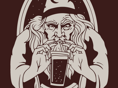 Merlin's apparel bar beer bmco buffalo ny illustration merlin pub wizard