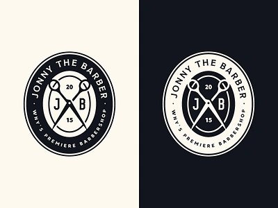 Jonny the Barber II badge barber barber logo barbershop branding buffalo ny stronghold studio