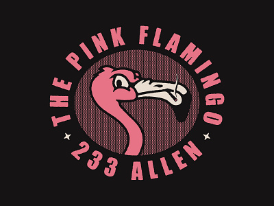 The Pink Flamingo animal bar bird bmco branding buffalo made co buffalo ny dive bar flamingo mascot pink logo
