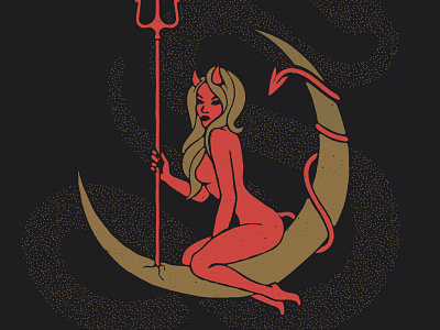 The Sanctuary I apparel bmco branding buffalo ny devil evil illustration moon pinup pinup girl snake