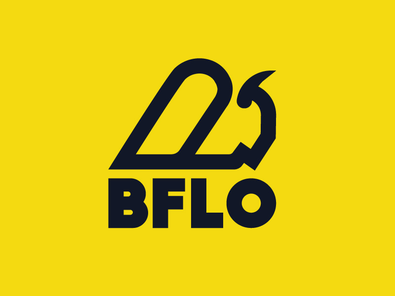BFLO bflo stronghold studio minimal retro branding logo thick lines buffalo ny bison buffalo