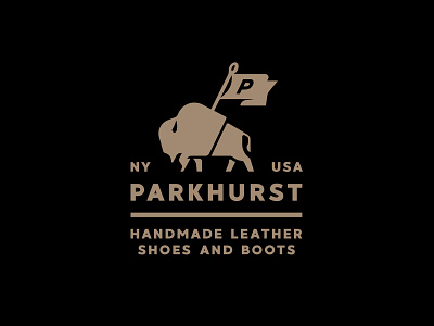 Parkhurst Logo animal bison boots branding buffalo ny handmade identity leather leather goods logo parkhurst shoes stronghold studio