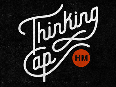 Thinking Cap design hand drawn lettering type typography