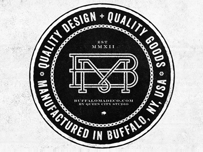 Buffalo Made Co. Sticker buffalo design logo monogram round sticker type typography