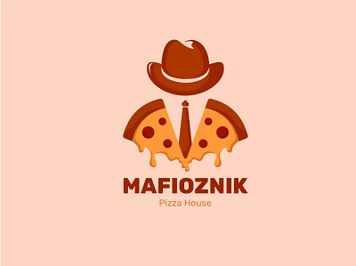 Mafioznik pizza branding design food graphic design hat ill illustration logo pizza vector