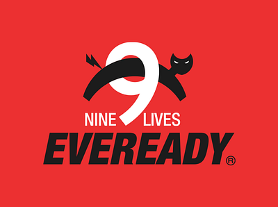 EVEREADY battries brand design branding cat eveready graphic design icon logo