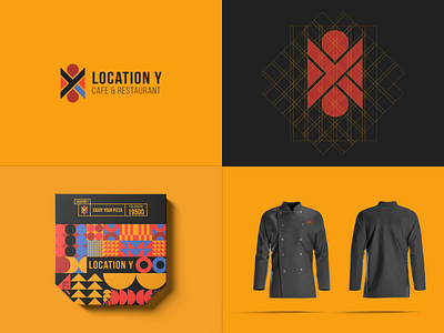 Location Y bebas brand brand design brand identity branding construction grid design graphic design grid icon location logo mockup packaging restaurant uniforn yellow